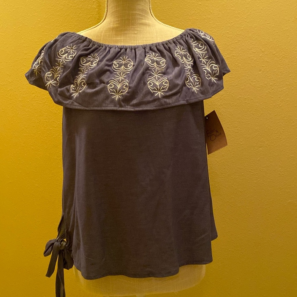 Eden and Olive brushed “denim look” blouse